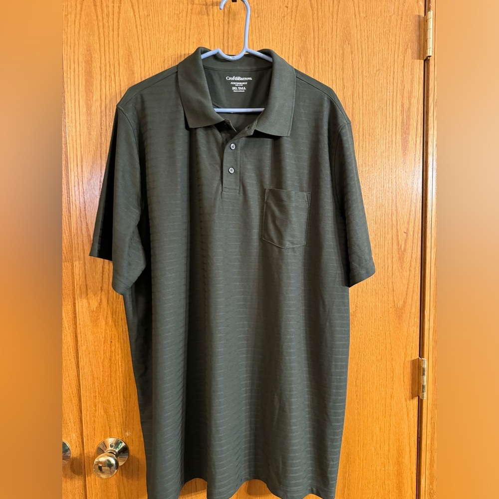 Croft and Barrow dark green polo 3XLT- NWT